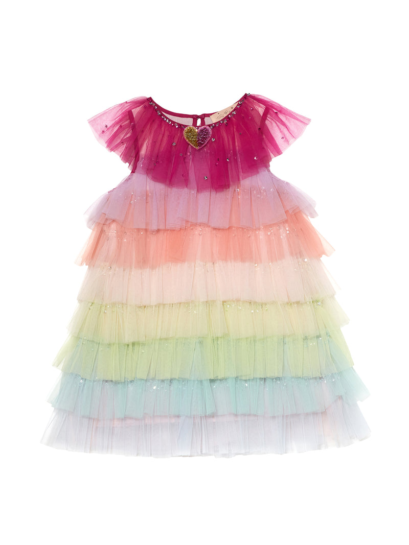 rainbow tulle dress